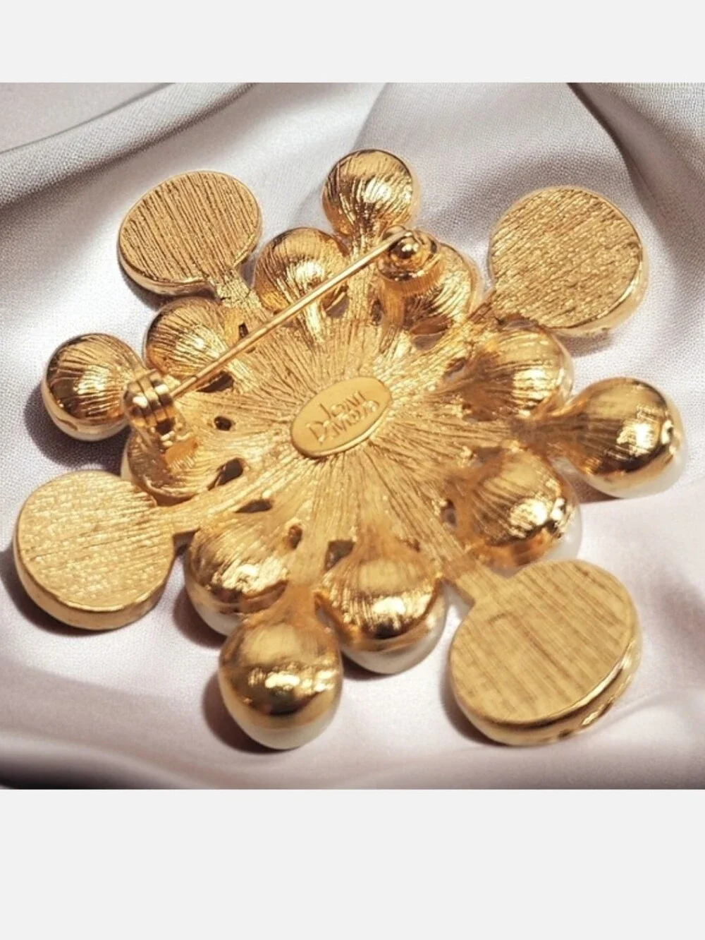 Joan Rivers Vintage Imperial Pearl Maltese Cross Brooch